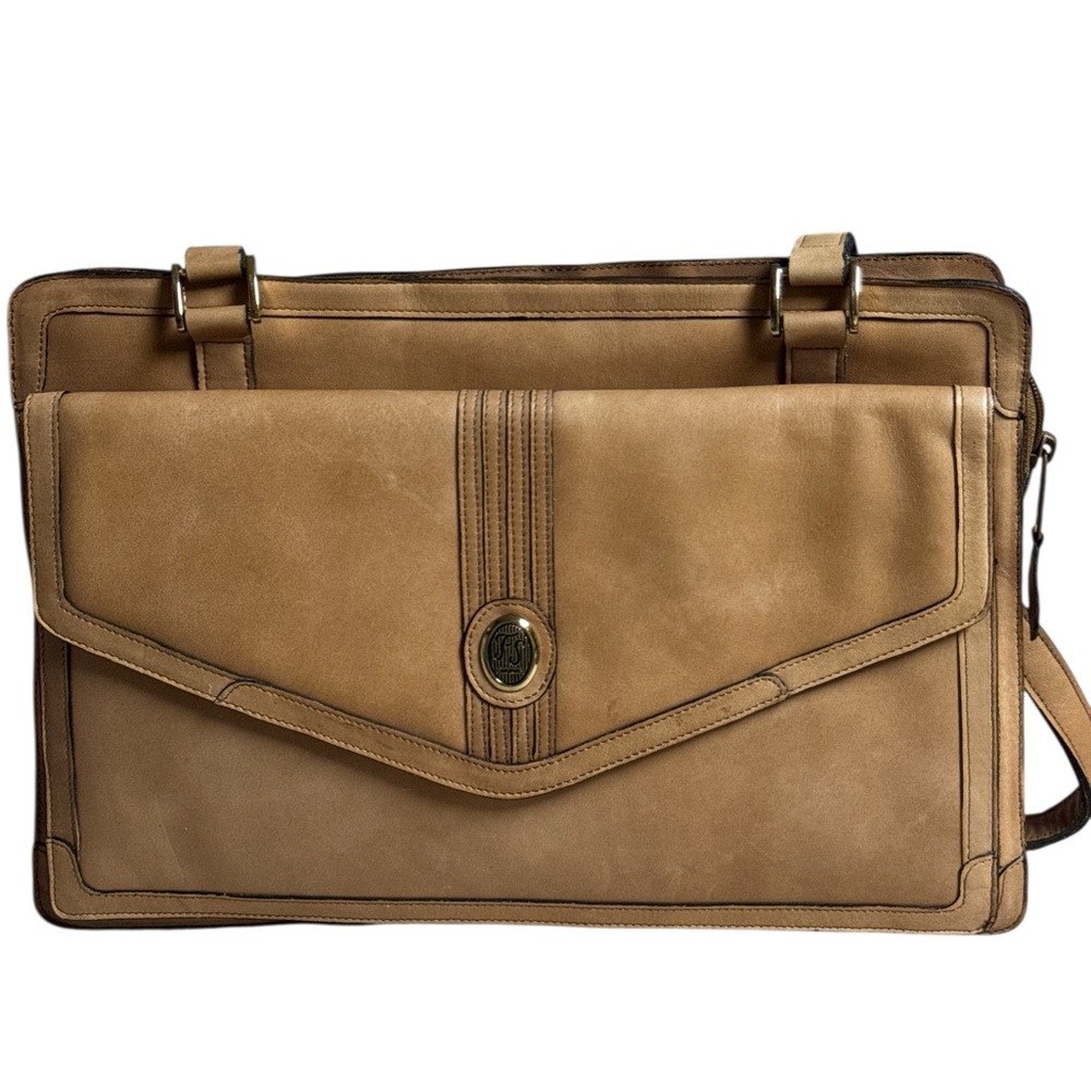 Brown Leather Multi-Zip Bag